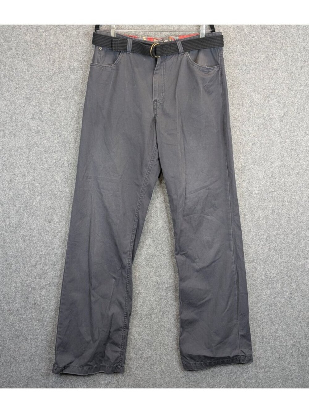 Urban Pipeline Mens 34 x 34 " Gray Belted Casual Chino Pants 100% Cotton